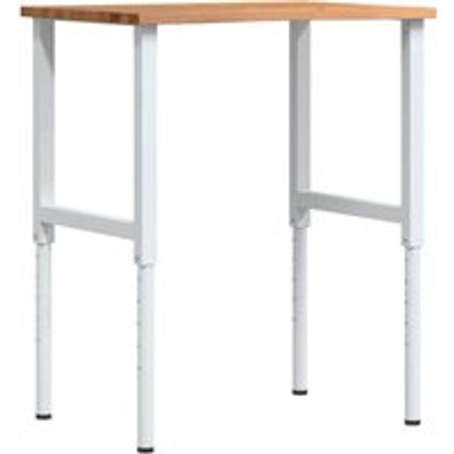 vidaXL Workbench Light Brown 80x60x(71.5-98) cm Solid Wood Oak