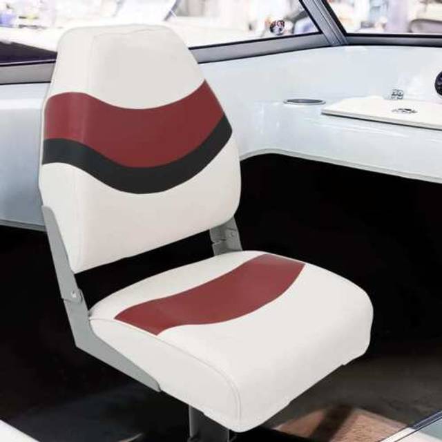 vidaXL Boat Seat with High Back Foldable 44x38x55 cm - Red and black