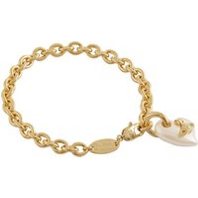 Vivienne Westwood Florentia Yellow Gold Tone Freshwater Pearl Heart Bracelet
