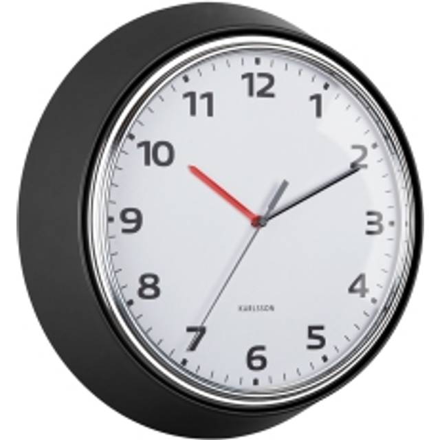 Present Time Karlsson Wall Clock Modern Retro - Black