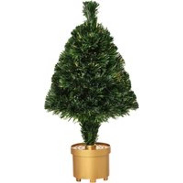 2FT Prelit Artificial Christmas Tree Fiber Optic LED Light Table Decor with Multi-Color Lights