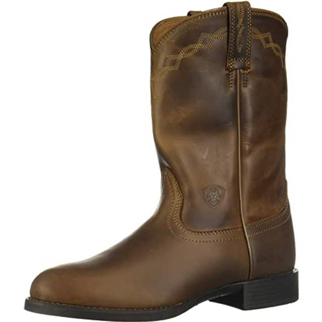 Women's leather western boots Ariat Heritage Roper - Marron