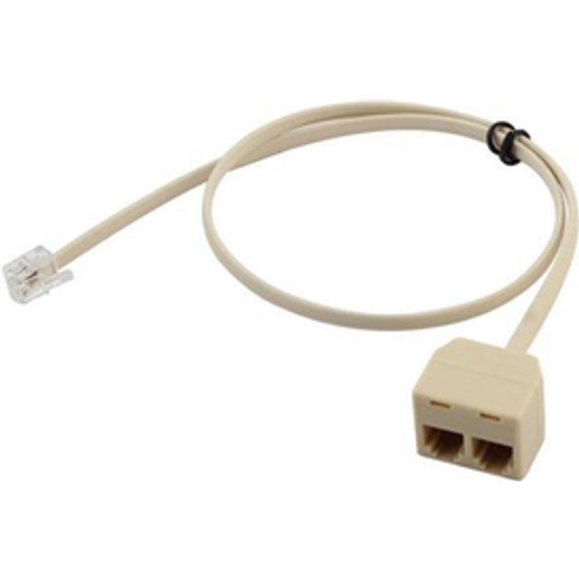 Plastic rj11 male to female 2 way telephone ethernet connector splitter