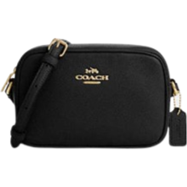 Coach Womens Refined Pebbled Leather Mini Jamie Camera Bag - Black - One Size