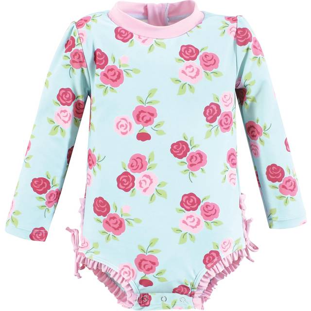 Hudson Baby Baby Girl's Toddler Swimsuit  Mint Pink Roses
