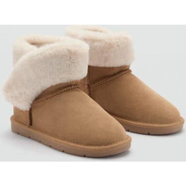 Mango KIds' Anna Suede Ankle Boots, Light Beige