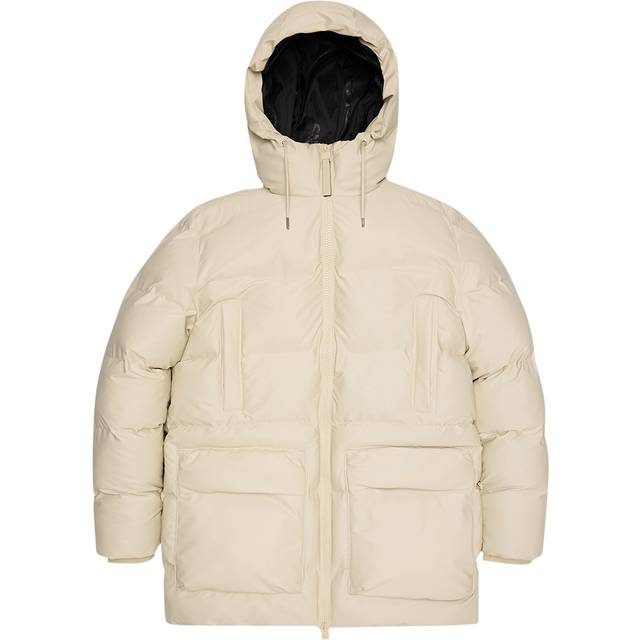 Rains Alta Long Puffer Cargo Jacket W3T4 Vinterjackor Beige