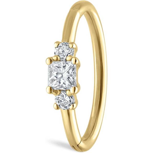 Maria Tash Diamond Princess Single Hoop Earring - Gold - 9.5mm
