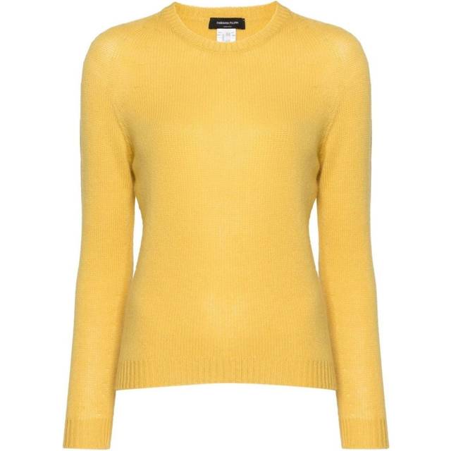 Fabiana Filippi, Stickade tröjor & koftor, Dam, M, Senapsgul Cashmere Stickad Tröja - yellow (M)