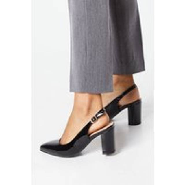Dorothy perkins womens court shoes black block heel slingback pointed toe