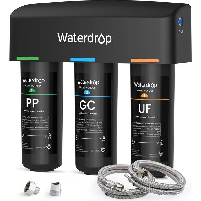 Waterdrop WD-TSA-UF 0.01 m Ultra Filtration Under Sink Water Filter  Under Sink Water Filtration System-9-Stage Filtration  Reduces Chlorine  Taste an
