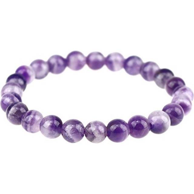 Adabele Real Natural Purple Amethyst Gemstone Beaded Bracelet 7 inch Stretch Chakras Healing Crystal Stone Jewelry Women Men Mom Gift Unisex GB8-16
