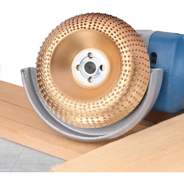 4'' Grinder Wheel Disc Wood Shaping Wheel Wood Grinding Disk for Angle Grinders with 16mm/0.63in 22mm gold