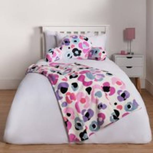 OHS Kids Leopard Print Sherpa Fleece Throw - Multi