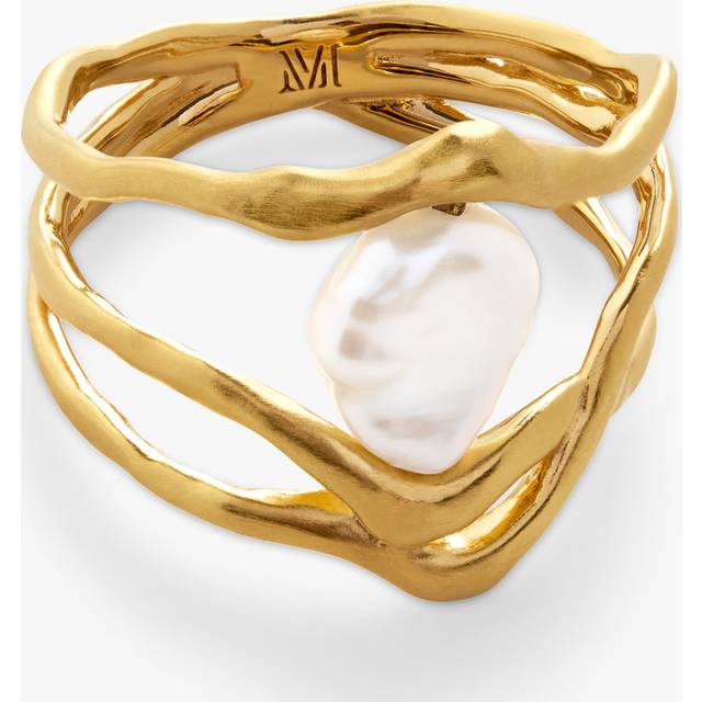 Monica Vinader X Amy Powney Pearl Ring, Gold