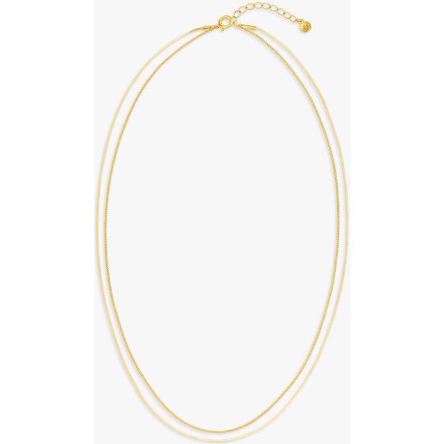 LUXE Fine Chain 2-Row Necklace - Orelia LUXE - Gold