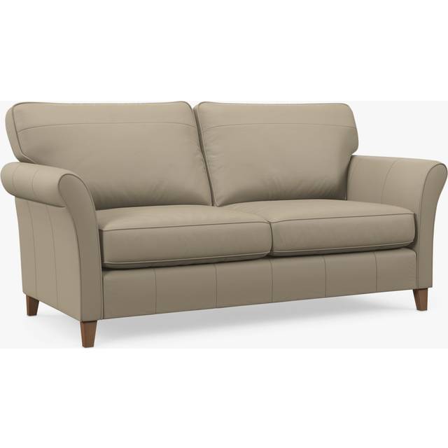 John Lewis Charlotte II Grand 4 Seater Leather Sofa, Light Leg