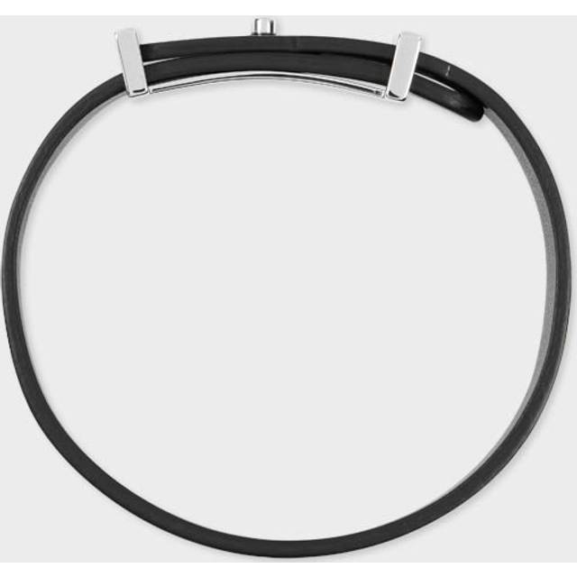 Paul Smith Black Signature Buckle Leather Bracelet - One Size