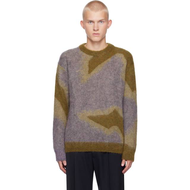 Paul Smith Multicolor Photogram Leaves Mohair-Blend Sweater - 10 - L