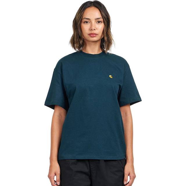 Carhartt WIP - W' Chase Duck Blue / Gold - T-Shirt - blue - S - 100% Organic Cotton,Jersey
