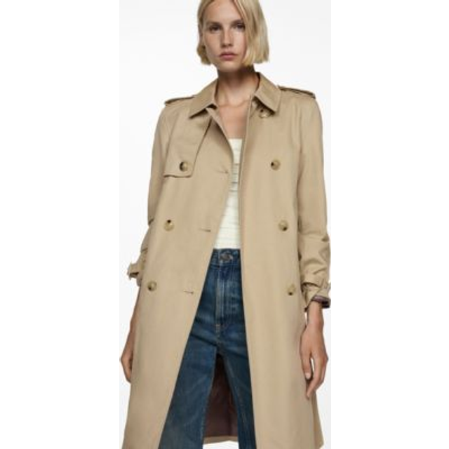 Mango Classic Trench Coat With Belt - Beige - 4XL