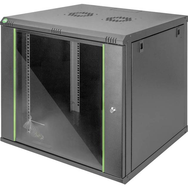 Digitus DN-19 09U-6/6-EC-SW 19 väggskåp (B x H x D) 600 x 505 x 600 mm 9 U Svart, Svart (matt), Svart (RAL 9005)