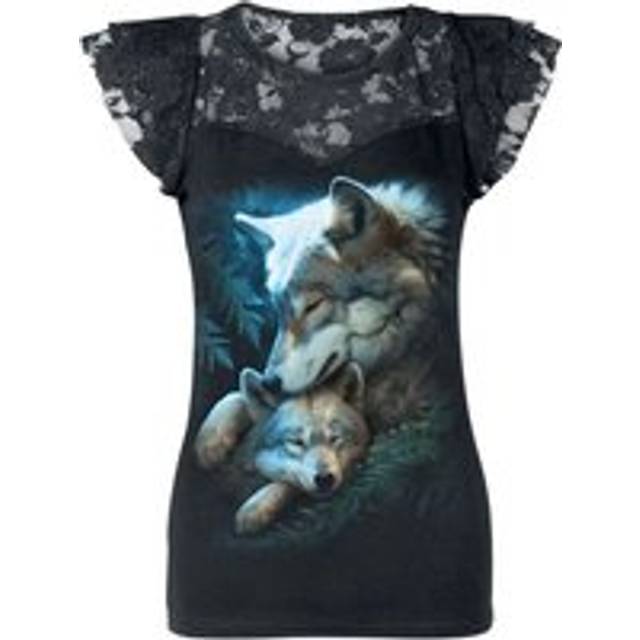 MOTHER'S LOVE - Lace Layered Cap Sleeve Top Black