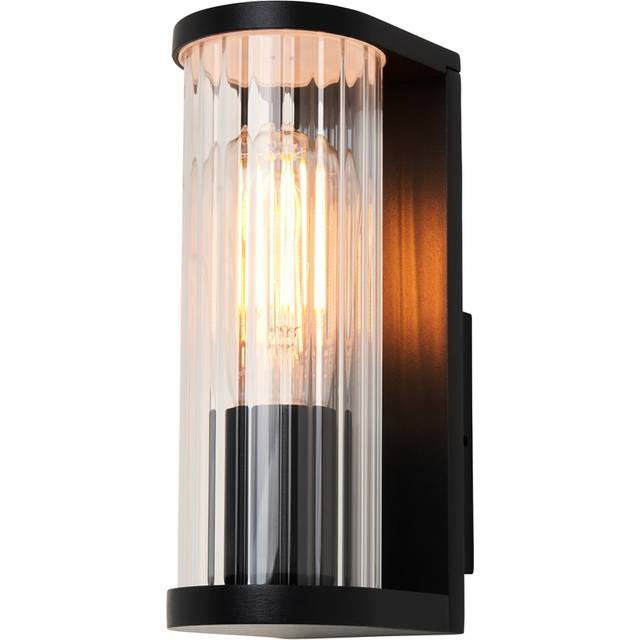Zink Akuma Ribbed Wall Light in Black