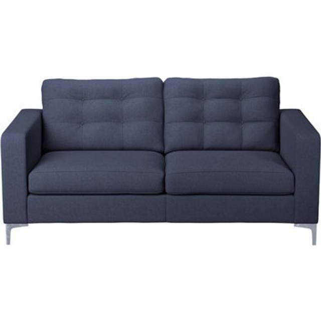 Smart Hackney Fabric 3 Seater Sofa Formal Saphire Blue or Pewter Grey - One Size