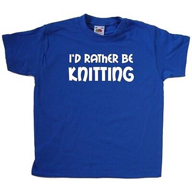 I'd rather be knitting kids t-shirt