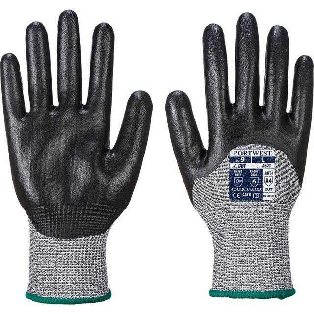 Portwest Cut 3/4 Nitrile Foam Glove A621 Black 3XL Colour: Black, Size