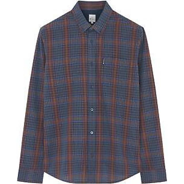 Ben Sherman Plus Size 0077839 Multicolour Check L/S Shirt Dark Navy