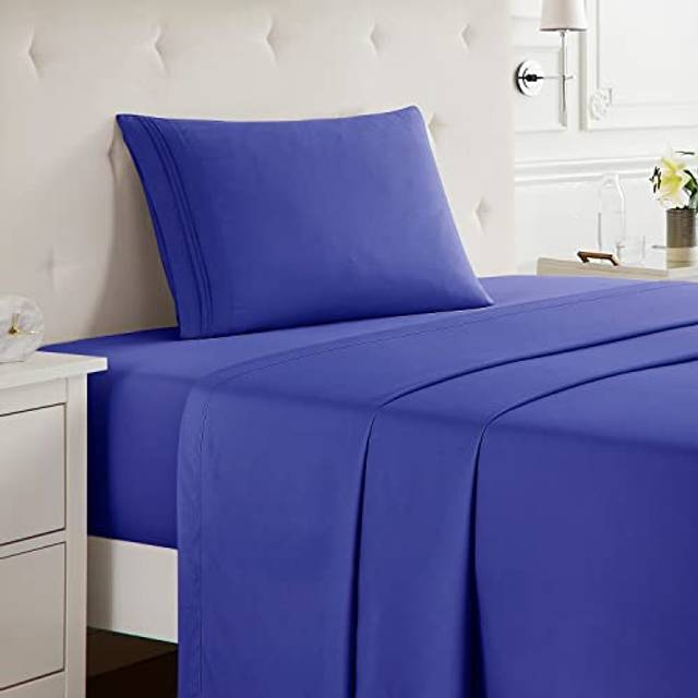 Nestl Twin Sheets Set  3 Piece Twin Bed Sheets  Deep Pocket  Hotel Luxury  Extra Soft  Breathable and Cooling  Royal Blue Sheet