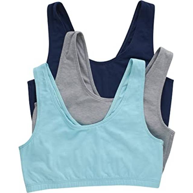 Hanes womens Comfortflex Fit Bralette Pack  Stretch Cotton Low-impact Bra  Moisture-wicking Cotton Bralette  3-pa Bra  3-pack - Scoop Crop Athletic Na