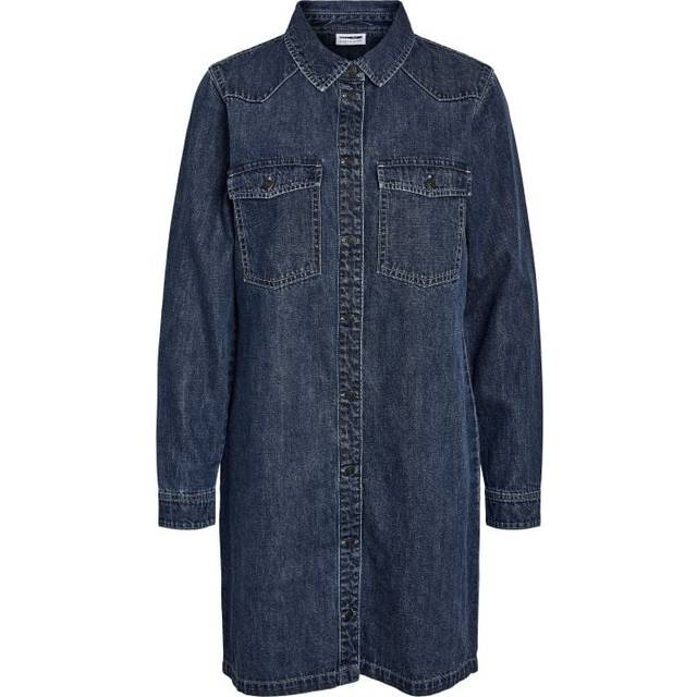 Noisy May NMNEW SIGNE L/S DENIM DRESS VI002MB NOOS Medium-length dress blue - XS