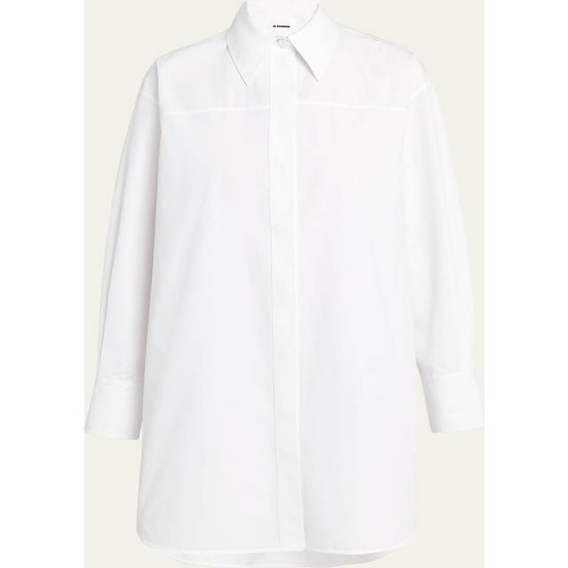 Jil Sander Women's Cotton Shirt Dress in White | Size 34 | J02CT0416J45002100 (34)