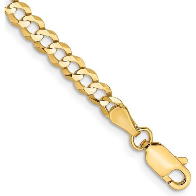 14K Yellow Gold 3.7 mm Lightweight Flat Cuban Chain 8 in. Bracelet