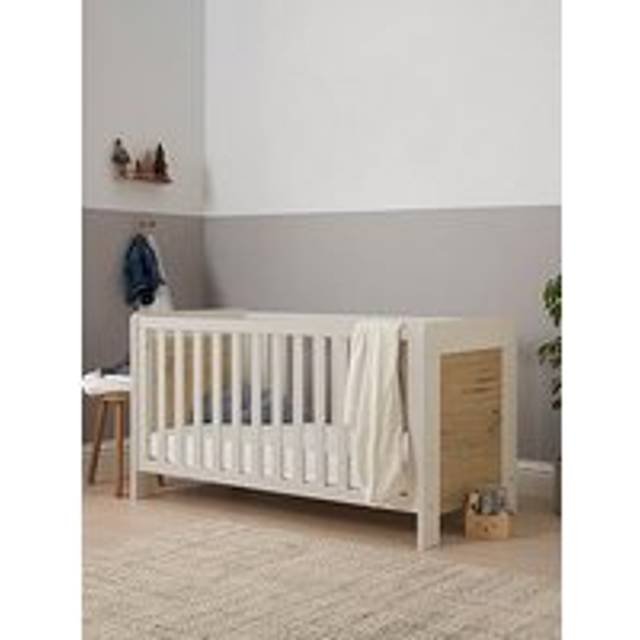 Tutti Bambini Alba Cot Bed - White Sand/Distressed Oak