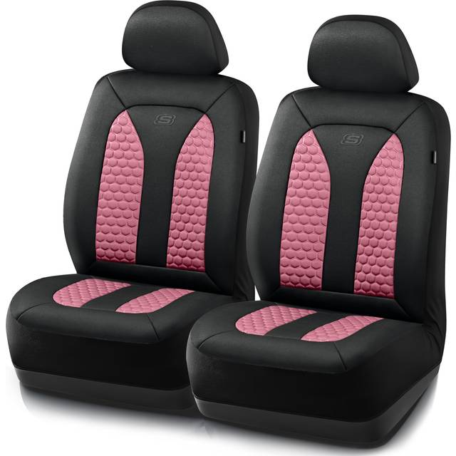 Skechers Memory Foam Car Seat Covers  Hexcomb Breathable Thick Seat Covers Two Front Seat Covers  Airbag Compatible  Automotive Comfort & Protection f