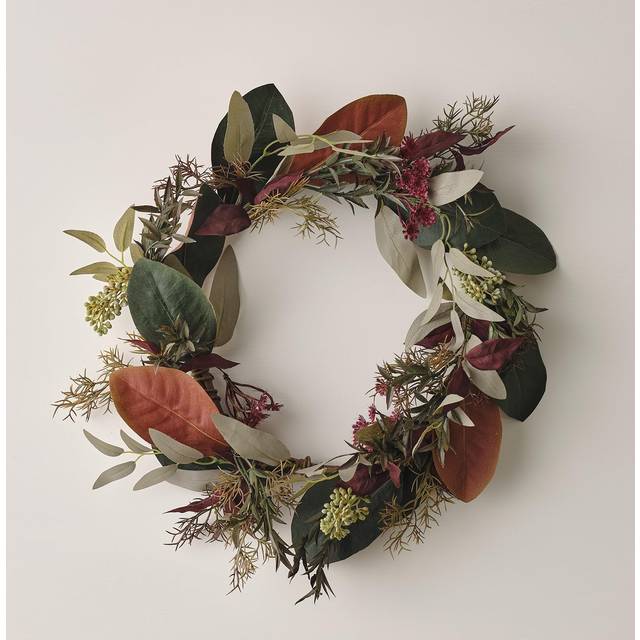 40cm Crisp Leaf Autumn-Winter Wreath