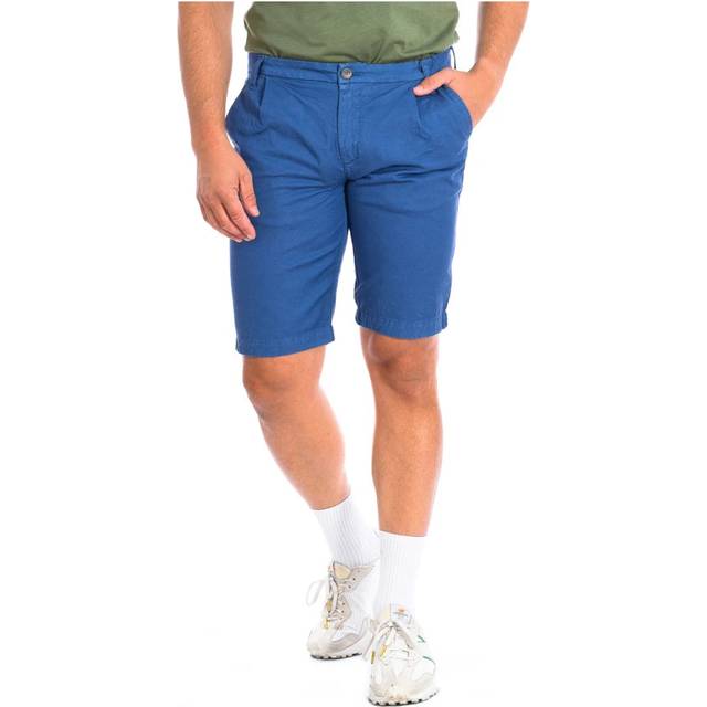 La Martina Mens Bermuda shorts with straight cut hem RMB008-TL257 men - Blue Linen - Size 33 (Waist)