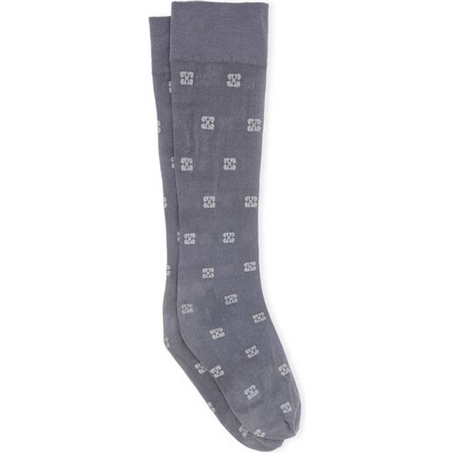 GANNI Gray Glitter Butterfly Lace Socks - 221 Dark Silver - XS-S