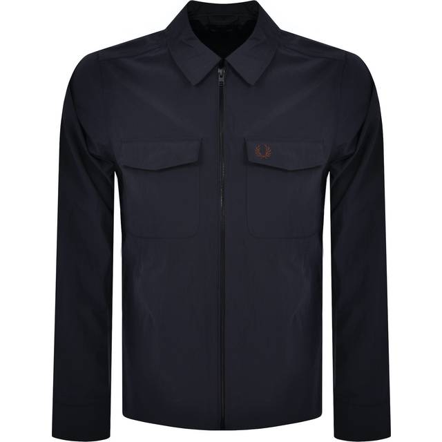 Fred Perry, Jacka, Herr, M, Polyester, Blå dragkedja genom overshirt lätt jacka - blue (M)
