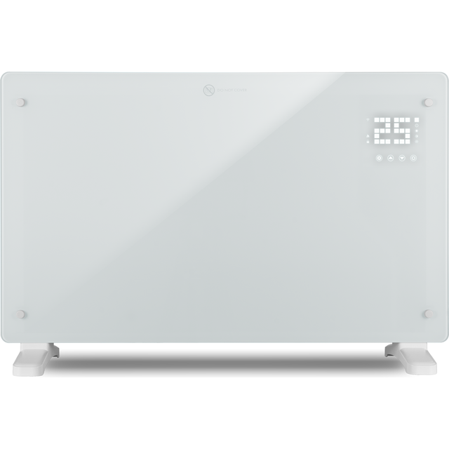 Devola Designer 2kW Smart Glass Panel Heater with Timer White -  DVPW2000WH