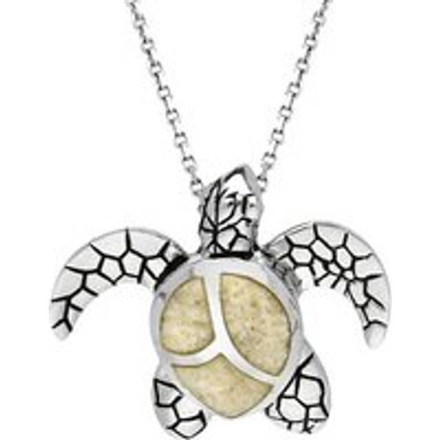 Sterling Silver Coquina Small Three Stone Turtle Necklace - Option1 Value Silver