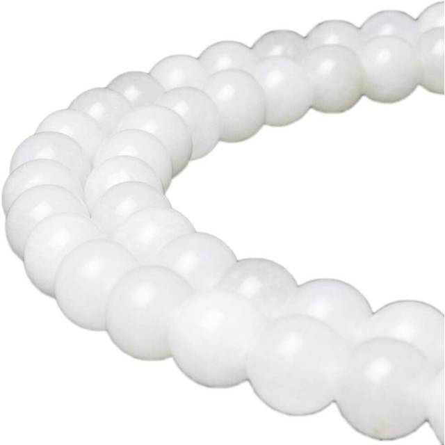 MJDCB Beads for Energy Bracelets Yoga Bracelet DIY Bracelet Natural Stone Beads White Jade 38 Pieces  10mm