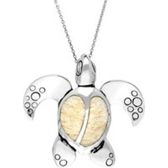 Sterling Silver Coquina Large Two Stone Turtle Necklace - Option1 Value Silver