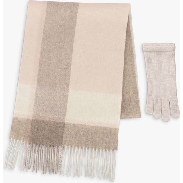 totes Wool Cashmere Woven Scarf & Gloves Set, Oat