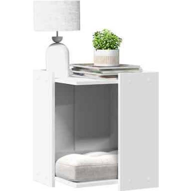 vidaXL Cat Litter Box Enclosure White 42x42x51 cm Engineered Wood