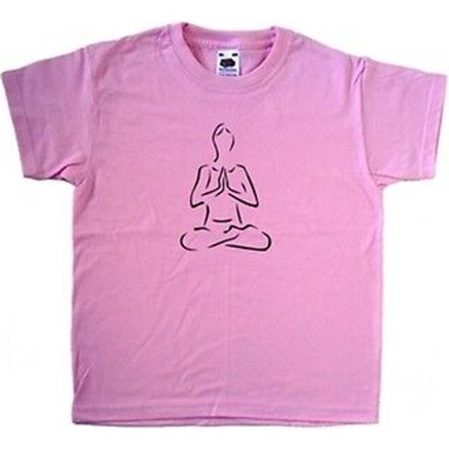 Yoga lotus pose pink kids t-shirt